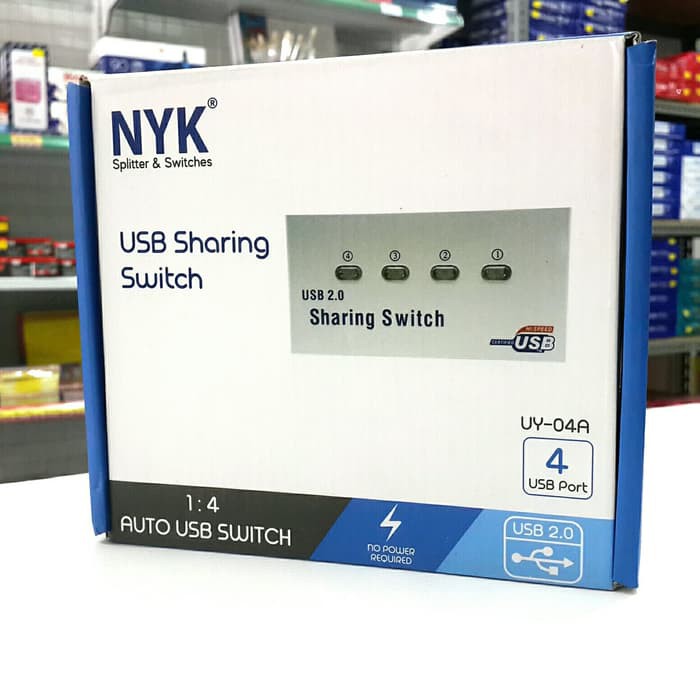สวิตช์ข้อมูล USB AUTO 1 ถึง 4 NYK USB PRINTER SHARING