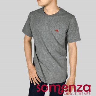 (Gray) Unisex เสื้อยืด คอกลม แขนสั้น สีเทา ชาย-หญิง (S,M,L,XL)