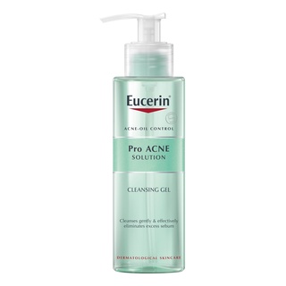 Eucerin pro Acne Solution Cleansing Gel เจลล้างหน้า 200ml เจลล้างหน้าสำหรับผิวแห้ง หรือผิวมีปัญหาสิวมาก