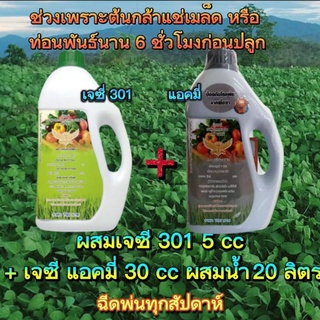 2 กระปุกขนาด 1 ลิตร เจซี 301 สารเร่งใบเร่งโต + แอคมี่ ป้องกันและกำจัดเชื้อรา ใช้ควบคู่