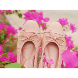 Panistashoes รองเท้าคัชชูหนังแกะ รุ่น Somerset Flat - Light Pink