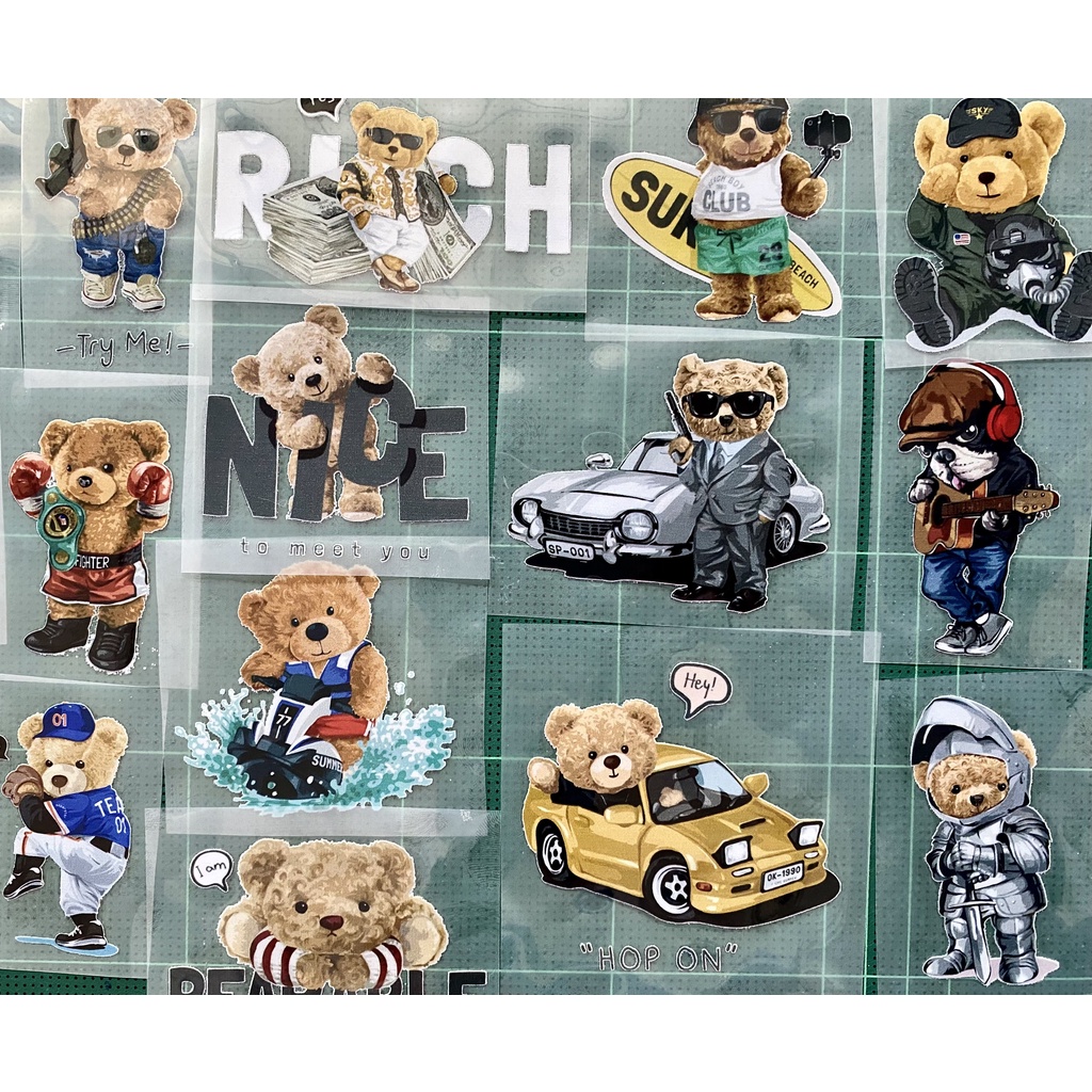 ตัวรีดการ์ตูนสุดฮิต Polo bear รีดง่าย ตัวรีดติดเสื้อ สติกเกอร์รีดติดเสื้อ