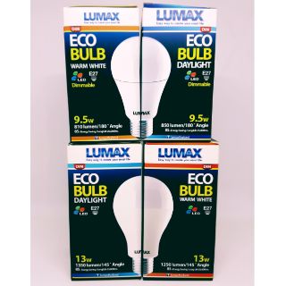 หลอดแอลอีดี หรีไฟได้ ด้วยสวิทซ์หรี่ไฟ ยี่ห้อ Lumax  Eco Bulb A60 9.5w / A68 13w ขั้ว E27