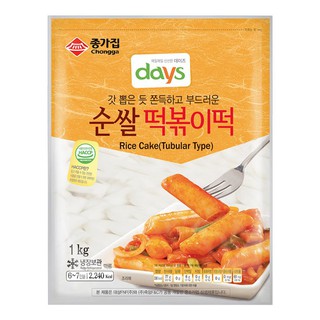 Chongga แป้งต๊อกป็อกกิแท่งใหญ่ แพ็ค 1 กิโลกรัม/Chongga Stick Dokkeok Pork Flour Size 1 kg.