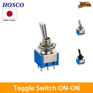 Hosco Mini Toggle Switch ON-ON สีโครม/ดำ Made in Japan