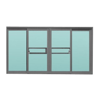 QUAD SLIDING WINDOW ONE STOP F8 240X110CM GREY หน้าต่างบานเลื่อน 4 บาน ONE STOP F8 240X110 ซม. สีเทา หน้าต่างบานเลื่อน ห