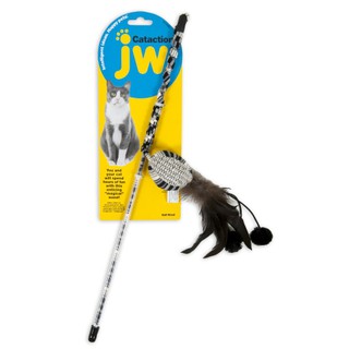 JW Pet Cataction Ball Wand ไม้ล่อแมว/เบ็ดตกแมว ติดบอลขนฟู แข…