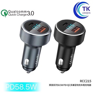 REMAX RCC215 Car Charger Dual Port 58.5 W หัวชาร์จรถ 2 ช่อง / Type-C PD 36W + USB QC 22.5W