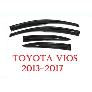 (4ชิ้น) กันสาดประตู รถยนต์ โตโยต้า วีออส 2013-2017 สีดำ Toyota All New Vios Sedan Windshield กันสาด กันลม กันสาดรถยนต์