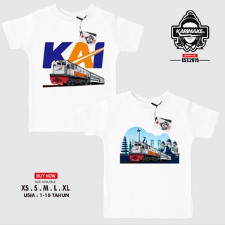 เสื้อยืด ทรงสามเหลี่ยม ลาย PT KAI Indonesian Train Vector สําหรับเด็กS-5XL