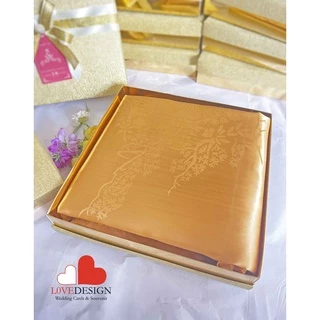 ของรับไหว้ ผ้าแพร แพ็คกล่องสีทอง คาดโบว์สุดสวย ของขวัญ ของไหว้ผู้ใหญ่ ของชำร่วย สงกรานต์ งานเกษียณ งานแต่ง พร้อมส่ง