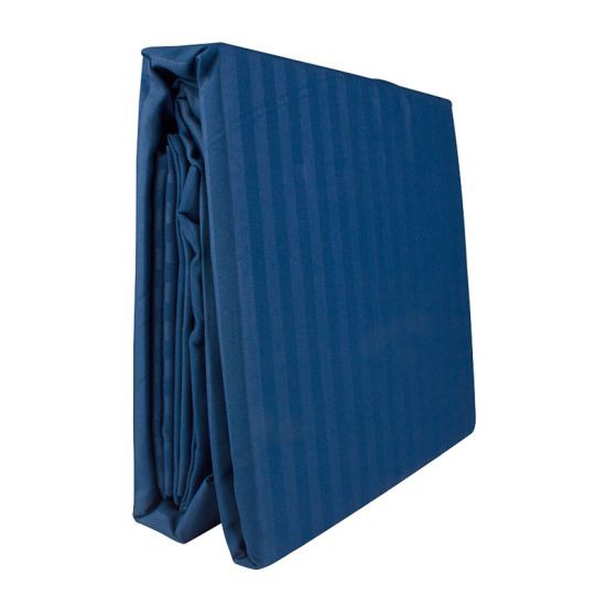 KASSA HOME ชุดผ้าปูที่นอน รุ่น EMBOSS ควีนไซส์ ขนาด 5 ฟุต (ชุด 5 ชิ้น) สีน้ำเงิน ชุดเครื่องนอน