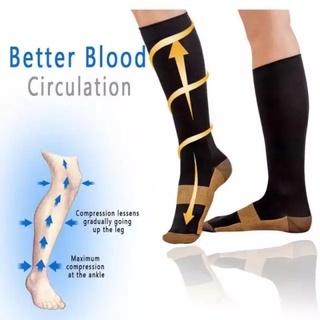 ถุงเท้าลดปวดน่อง ลดเส้นเลือดขอด ถุงเท้าผ้ายืดเพิ่มแรงดัน ลดบวม ลดปวดเมื่อย ยืนนาน ถุงเท้าเพื่อสุขภาพ Compression Socks