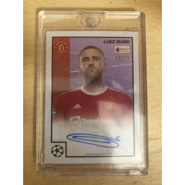 Topps merlin heritage 97 Luke Shaw autograph 9/25