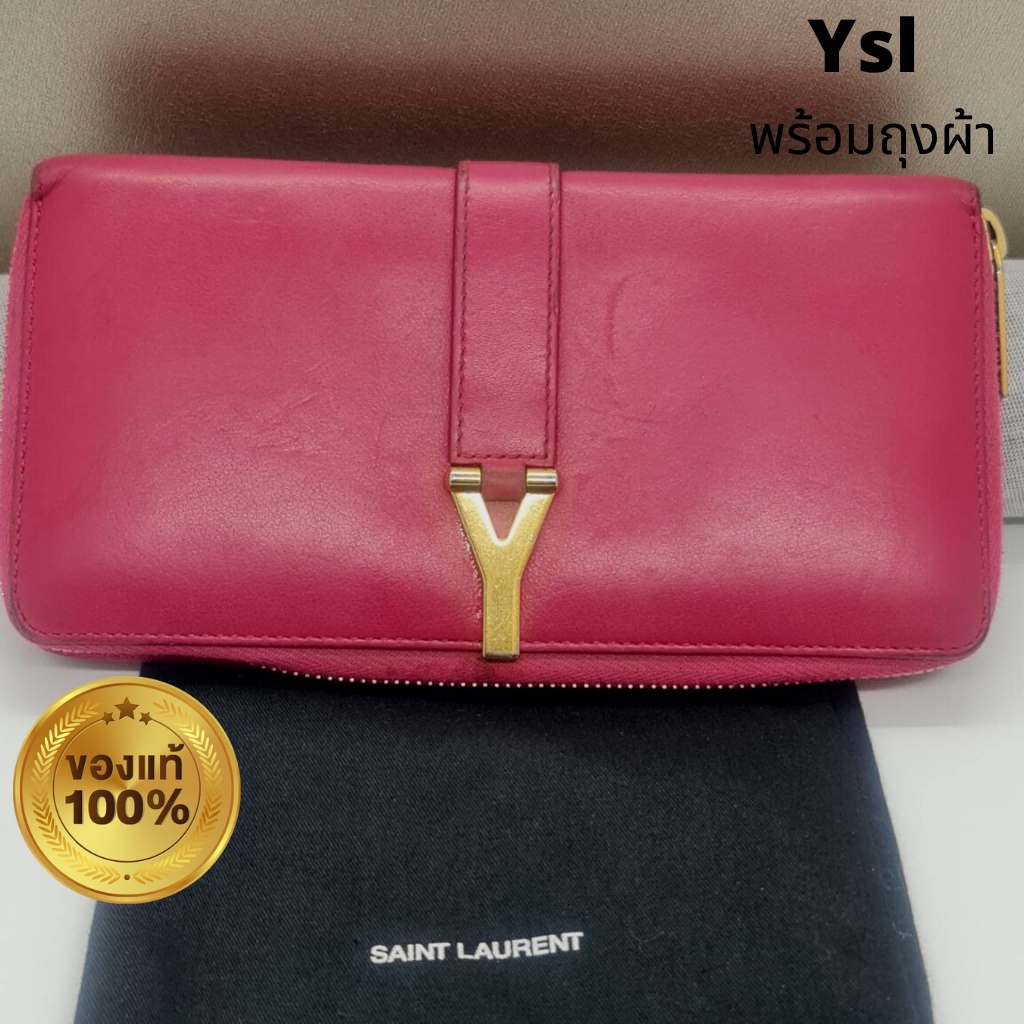 กระเป๋าสตาง YSL zippy สีชมพูงานมือสองของแท้ ของใช้เองสภาพสวย อะไหล่มีเฟดบ้างแต่สวยโดยรวมมีร่องรอยการใช้งานมาพร้อมถุงผ้า