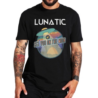 เสื้อยืดลําลอง ผ้าฝ้าย 100% แขนสั้น พิมพ์ลาย Lunatic See You On The Moon Terra Luna Cryptocurrency Crypto Coin สําหรับคู