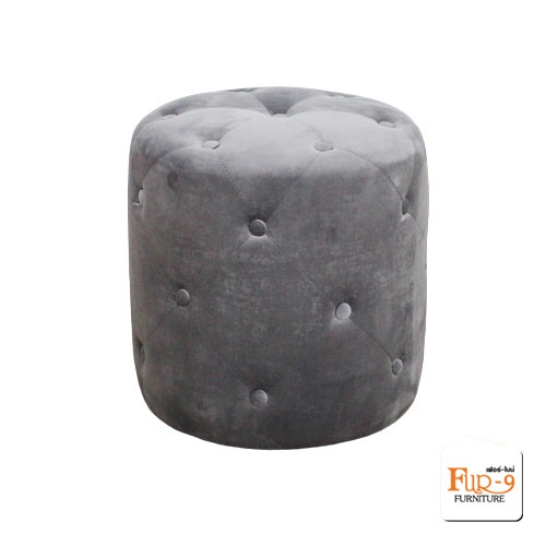 Fur-9 - Gypso Round : เก้าอี้สตูลโครงไม้หุ้มผ้ากำมะหยี่หนาพิเศษเกรด Premium