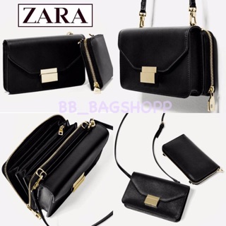 ZARA 2in1 WALLET CROSSBODY (outlet) สีดำ