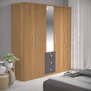 Inhome Furniture ตู้เสื้อผ้า 5 บาน 3 ลิ้นชัก W190×D57×H203 รุ่น WD-1937 Inhome Furniture 5 Doors Wardrobe W190×D57×H203