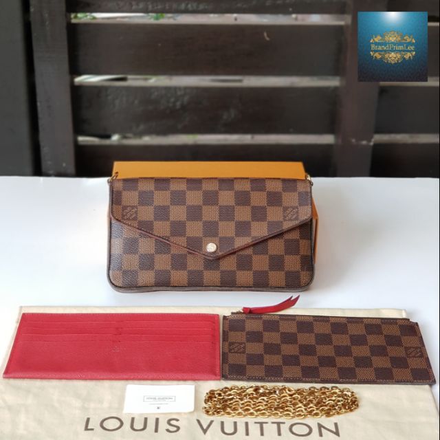 Louisvuitton Pochette Felicie Damier Ebene Shopee Thailand