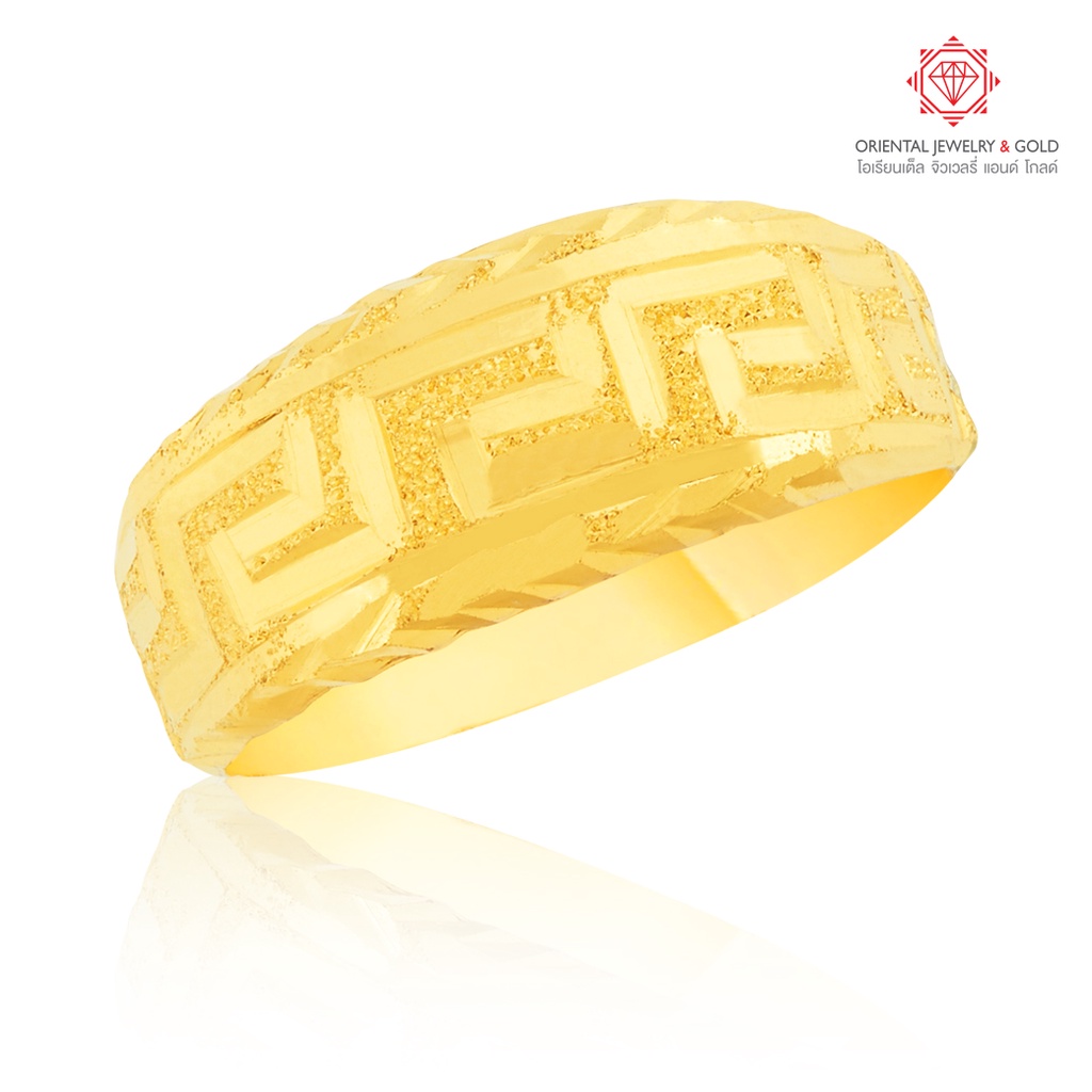 OJ GOLD แหวนทองแท้ นน. 1 สลึง 96.5% 3.8 กรัม โปร่งจีน ขายได้ จำนำได้ มีใบรับประกัน แหวนทอง