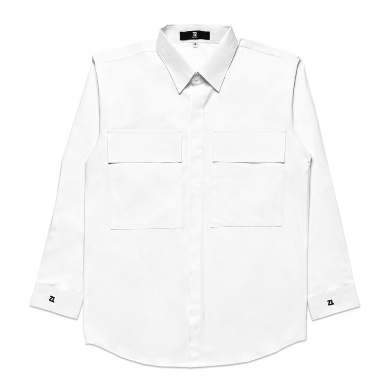 TZWORLDWIDE Oversized Long Sleeve Shirt - White