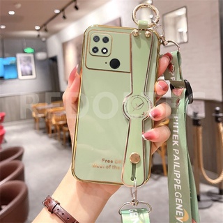 เคส Xiaomi POCO C40 6D สายรัดข้อมือเคสโทรศัพท์พร้อมสายคล้องไหล่แบบยาวกระเป๋าสะพายข้างพร้อมตัวป้องกันกล้อง POCO C40