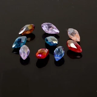6x12 มม.50 ชิ้นยุโรป Charms คริสตัลลูกปัด,หลายสี Tear Drop ลูกปัด Cross Hole คริสตัลประดับด้วยลูกปัดสําหรับเครื่องประดับทํา