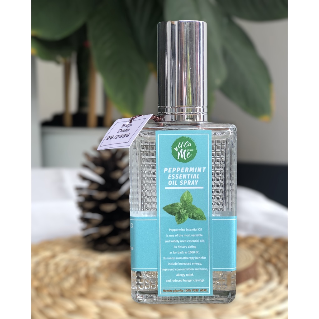 สเปรย์เปปเปอร์มินต์ปรับอากาศ 60มล. Peppermint natural oil spray 60 ml.