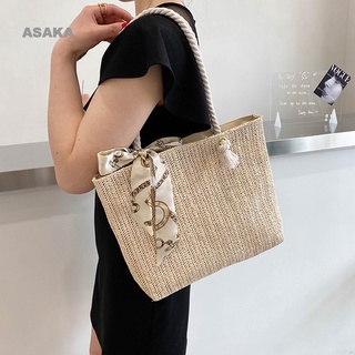 Asaka กระเป๋าสะพายไหล่กระเป๋าถือแฟชั่นใหม่สําหรับสตรีความจุขนาดใหญ่ Tote