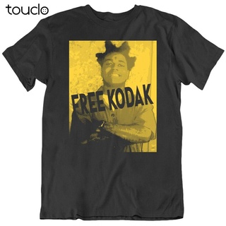 เสื้อยืดผู้ชาย90 - เสื้อยืดคอตตอนฟรี Kodak แร็ปเปอร์สีดําฮิปฮอปพัดลมเพลงโอคอเสื้อยืด