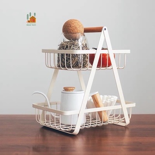 พร้อมส่ง  ชั้นวางของ แบบตั้งโต๊ะ ชั้นเก็บผลไม้พร้อมหูจับ