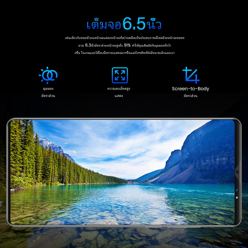 มือถือราคาถูก Infinjx M40 pro มือถือสมาร์ทโฟนจอใหญ่ 6.5 นิ้ว RAM6G Rom128GB รองรับทุกซิม เมณูภาษาไทยใบหน้าส่งฟรีทั่วไทย