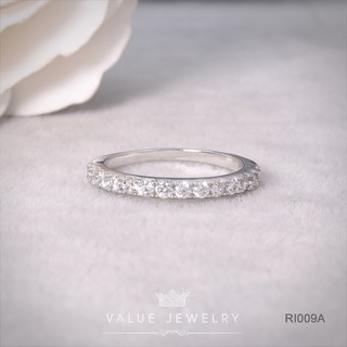 แหวนเพชร RI009 ประดับเพชรครึ่งวง ฝังคริสตัลแน่น วิบวับเหมือน…