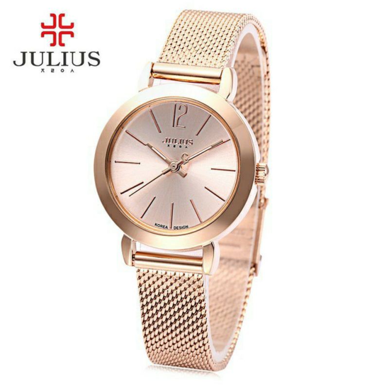 Julius นาฬิกาแฟชั่นเกาหลีของแท้ 💯% ประกันศูนย์ไทย นาฬิกาข้อมือผู้หญิง สายสแตนเลส รุ่น Ja-732