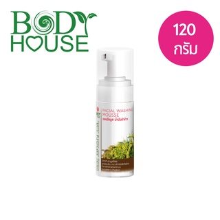 มูสล้างหน้า สูตรอ่อนโยนผสมน้ำมันรำข้าว Body House Rice Bran Oil Facial Washing Mousse 120 g.