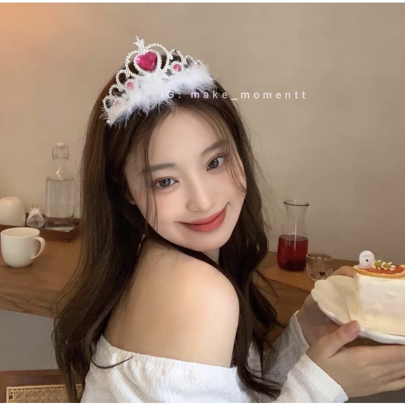มงกุฎเจ้าหญิง มงกุฎมีขน พรอพวันเกิด(ร้านไทยส่งไว ส่งทุกวัน)