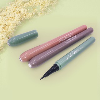 NO:59038  kiss beauty protean eyeliner เซ็ตปากกา อายไลเนอร์ กันน้ําติดทนนาน ปลายเรียว บางไม่เยิ้ม สีดำ ติดทน 24 ชั่วโมง