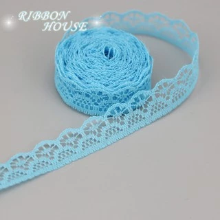 ริบบิ้นผ้าลูกไม้สีขาว ชมพู แดง น้ําเงิน สําหรับตกแต่งงานฝีมือ ขนาด 15 มม.