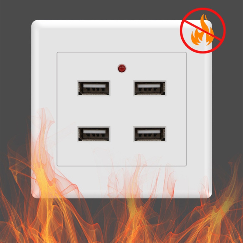 Fa USB Mounting Charger Power Adapter Plug Outlet Grounded Wall Socket 2 4 พอร์ต