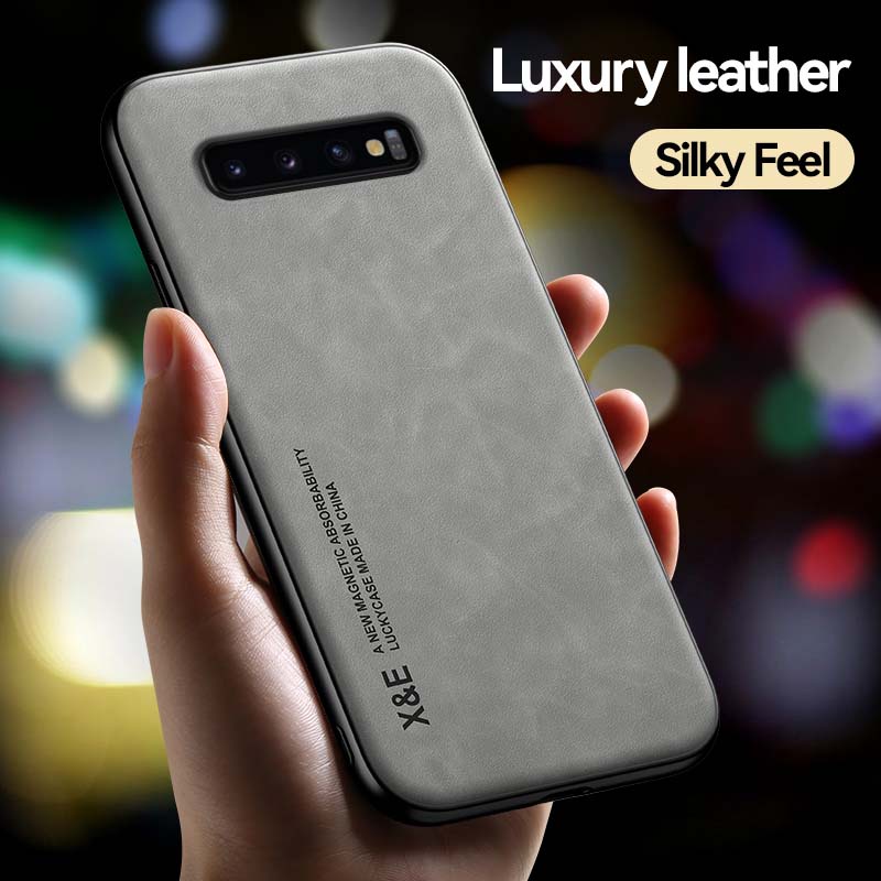 Samsung Galaxy S10 S9 S8 S20 Plus S10e S20 S21 FE หรูหรา pu หนังสัตว์ พื้นผิว แม่เหล็กติดรถยนต์ อ่อนนุ่ม กันกระแทก เคสโทรศัพท์มือถือ