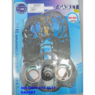 HONDA 305 SUPERHAWK CB77 C77 CL77 ENGINE GASKET COMPLETE SET "NON ASBESTOS" // ปะเก็นเครื่องชุดใหญ่ ไม่มีแร่ใยหิน