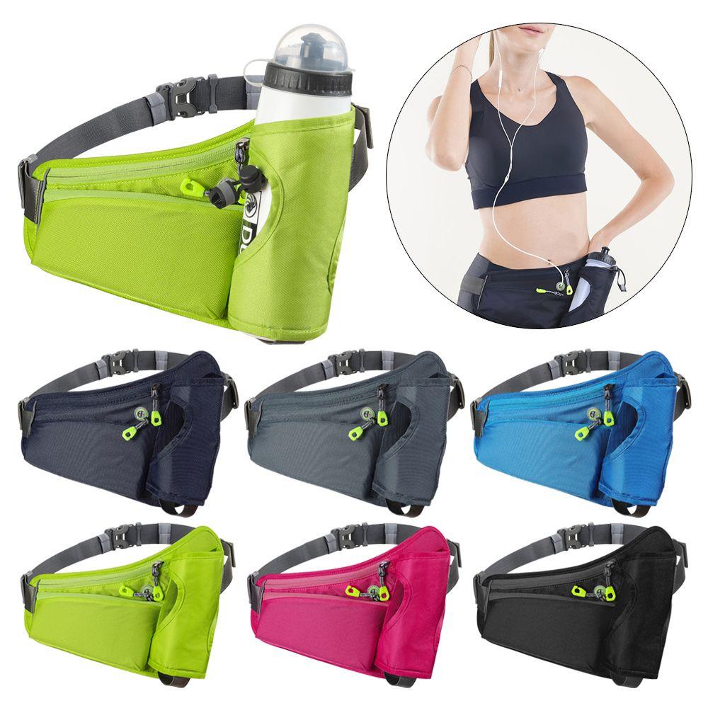 KOPIEWDX78 กีฬาเอวแพ็ค Breathable กลางแจ้งที่วางขวดน้ํา Hydration เข็มขัดแพ็คมัลติฟังก์ชั่ Travel Pack Jogging เข็มขัดกระเป๋า