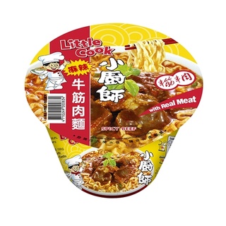 ลิตเติ้ลกุ๊ก บะหมี่กึ่งสำเร็จรูป รสเนื้อเผ็ดจัด/Little Cook instant noodle Spicy Beef flavor / 小廚師即食麵/經典系列/麻辣牛筋肉