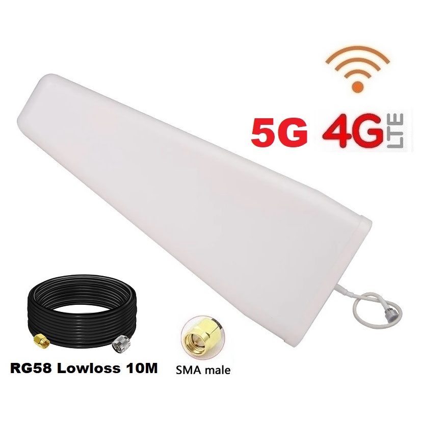 5G 4G LPDA OUTDOOR ANTENNA HIGH GAIN Booster 10M RG58 Lowloss