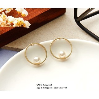 E29_Mini Sea pearl earrings ไข่มุก ต่างหู ♥