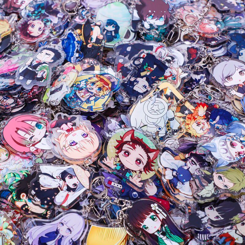พวงกุญแจอะคริลิค รูปการ์ตูนอนิเมะ Haikyuu Sword Art Online Tokyo Ghoul Naruto One Piece Demon Slayer กล่องของขวัญ