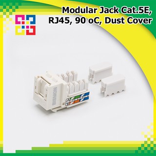 เต้ารับหัวแลนตัวเมีย LAN Modular Jack CAT5E RJ45 Dust Cover (BISMON)