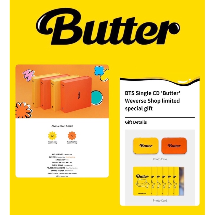 BTS “Butter” แบบ Weverse (ได้ของแถมเว็บ Weverse ครบ) / ระบุ Ver. **อัลบั้มใหม่ไม่แกะซีล