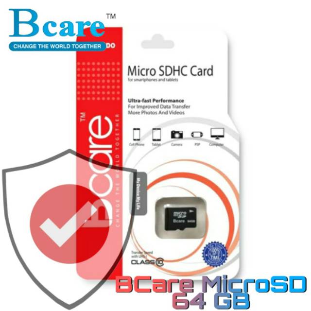 Bcare การ์ดหน่วยความจํา MicroSD 64GB / Micro SDHC Class 10 การ์ดหน่วยความจํา 100Mbps ของแท้